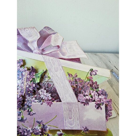 Antique 1905 Valentine's Day card international art publ flower lily Valentine c - Picture 4 of 8